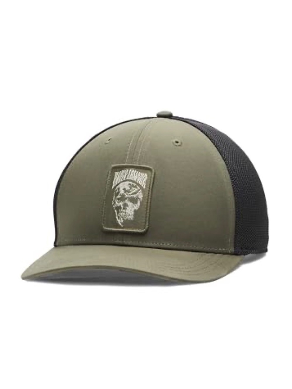 NWT men’s under armour khaki green skull trucker hat
